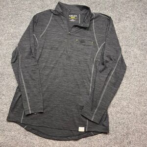 Ariat Rebar Revolt Womens 1/4 Zip Long Sleeve Shirt Grey Heather Medium 10039541